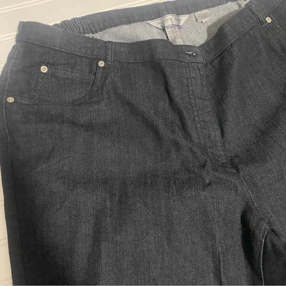 Allison Daley Women's Denim Jeans Black Plus Size 22WS Elastic Waist Both Sides - Picture 2 of 13